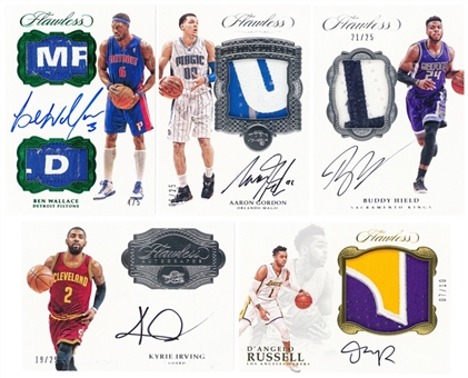 2016-17 Panini Flawless Basketball Assorted Autograph Lot - Collection Of (12) Including Ben Wallace Jersey Patch Autograph 